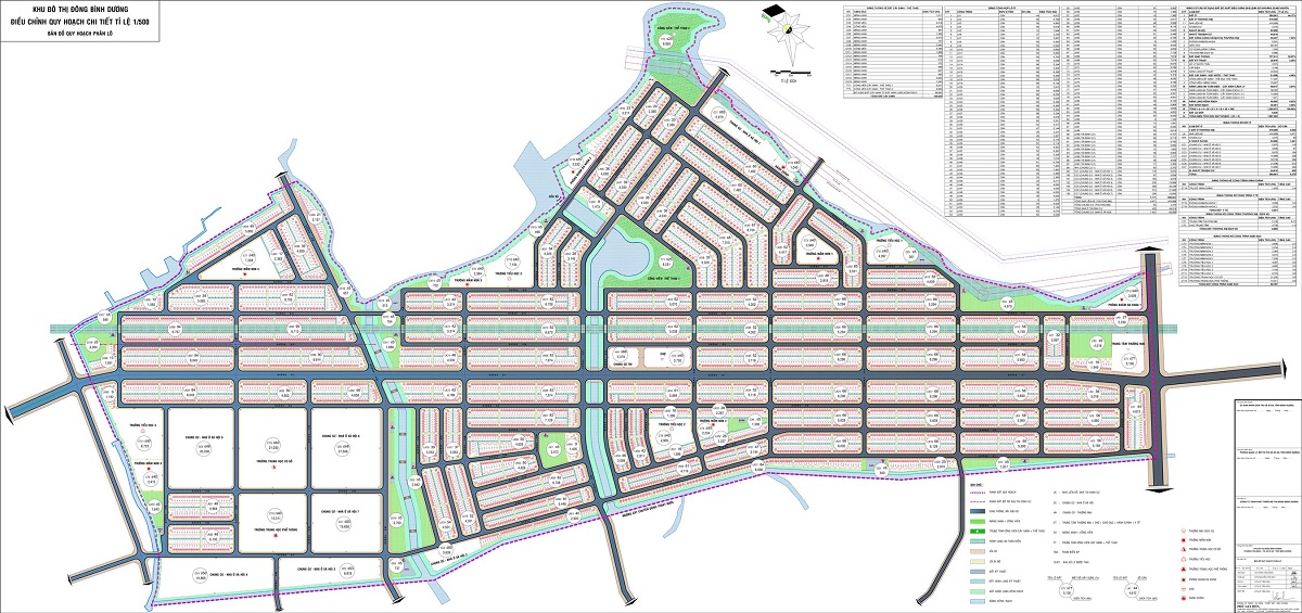 mặt bằng khu đô thị Đông Bình Dương