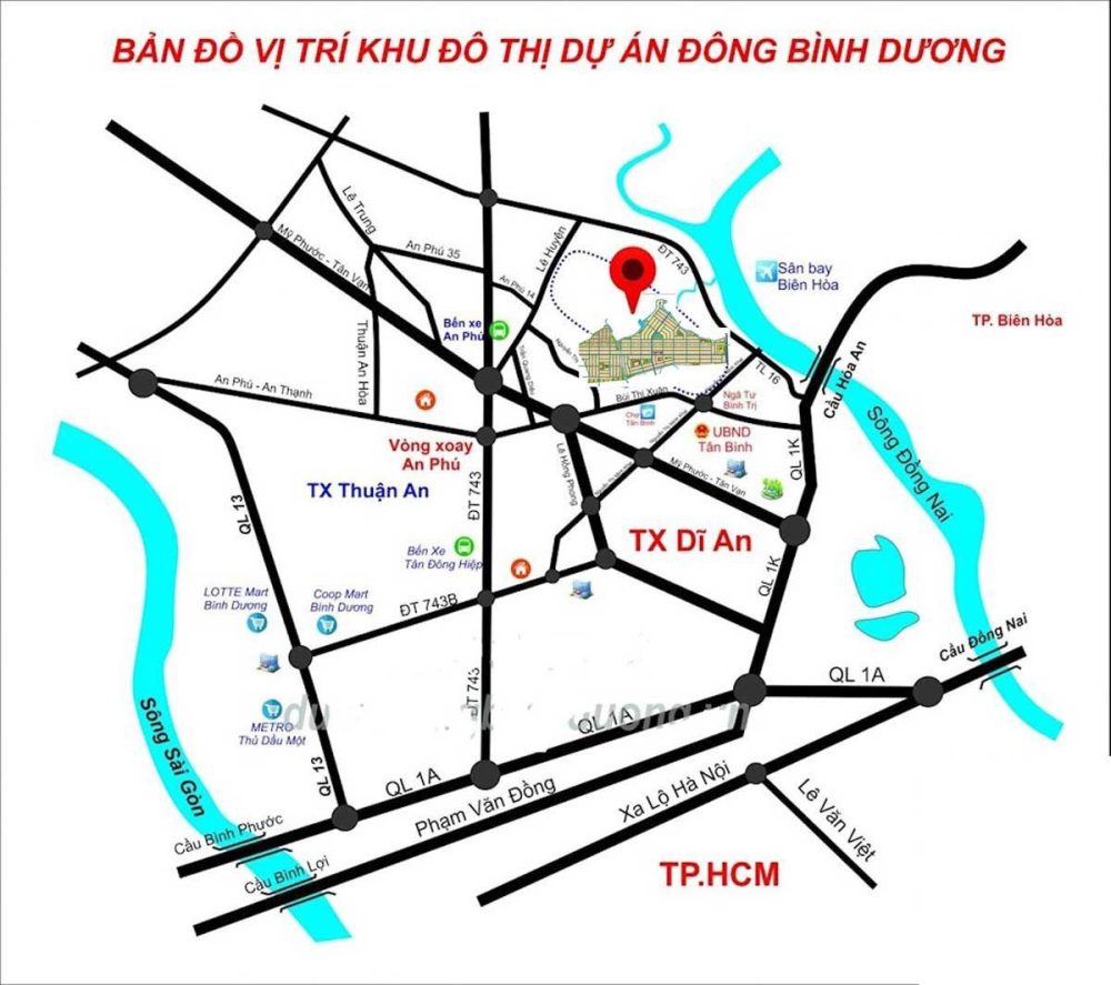 Vị trí dự án Đông Bình Dương