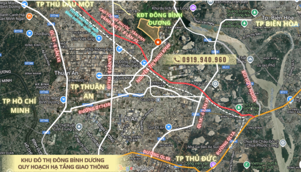 Vị trí dự án Đông Bình Dương trên trục đường Nguyễn Thị Minh Khai.