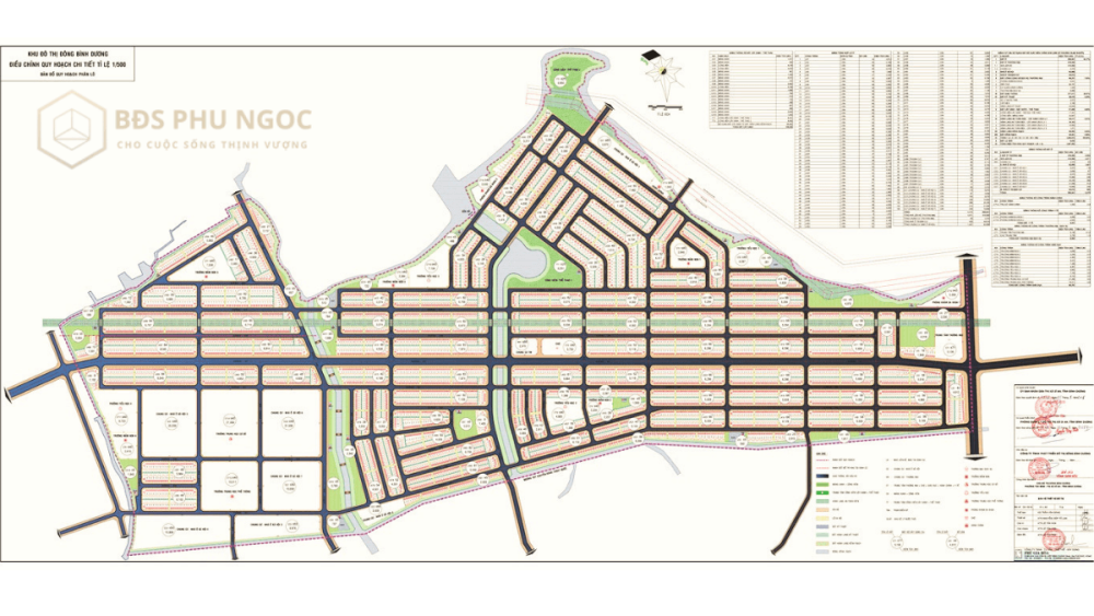 Bản đồ quy hoạch chi tiết 1/500 dự án khu đô thị Đông Bình Dương mới nhất
