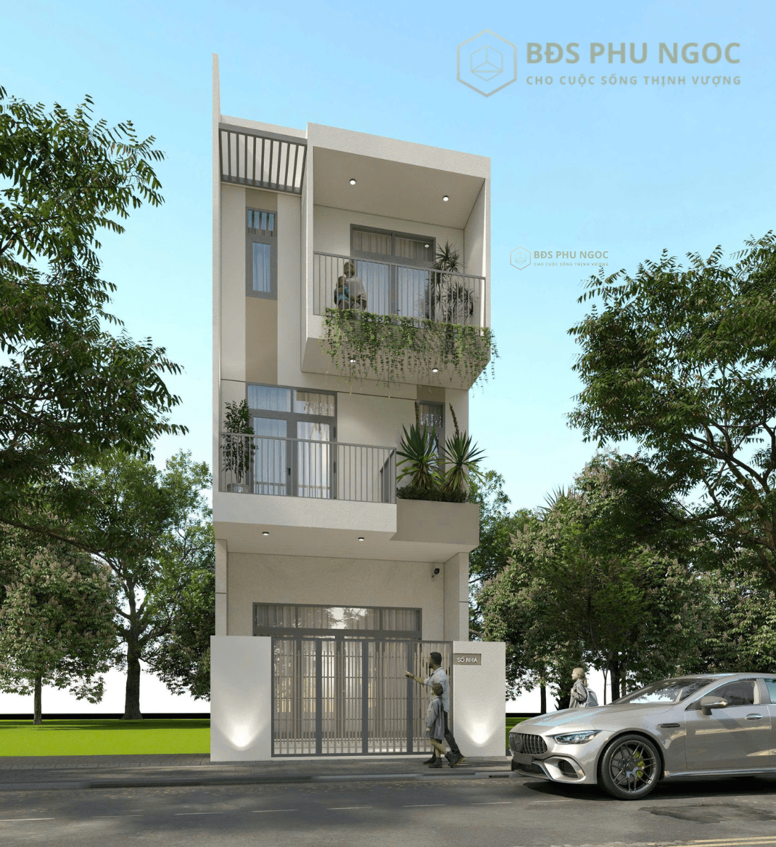 Mẫu nhà phố 1 trệt 2 lầu thực tế xây nhà tại Đông Bình Dương 2026.