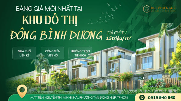 giá bán Đông Bình Dương mới nhất theo từng trục đường giao thông
